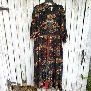 Ana Mori Vintage Batik beaded Maxi Dress